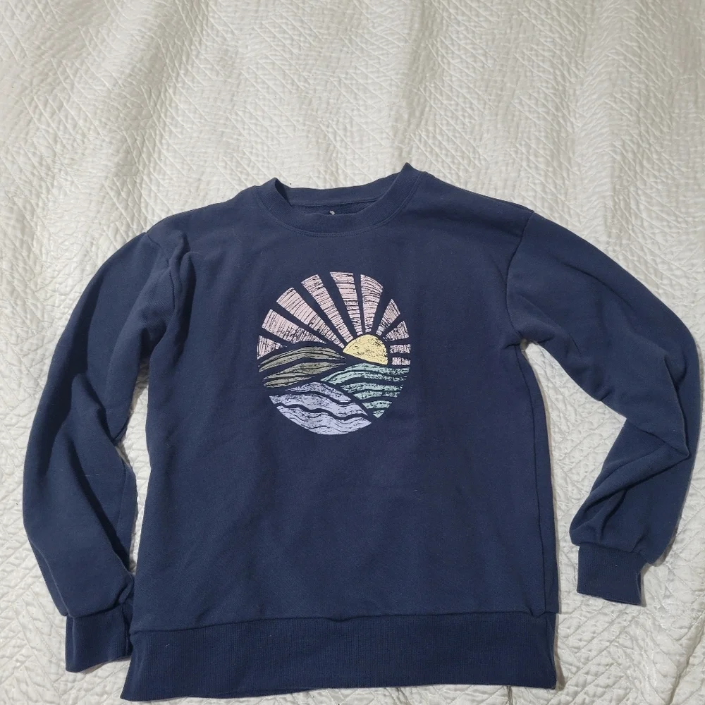 C&C California Navy Sun & Ocean Graphic Crewneck Sweatshirt XS - Picture 3 of 3